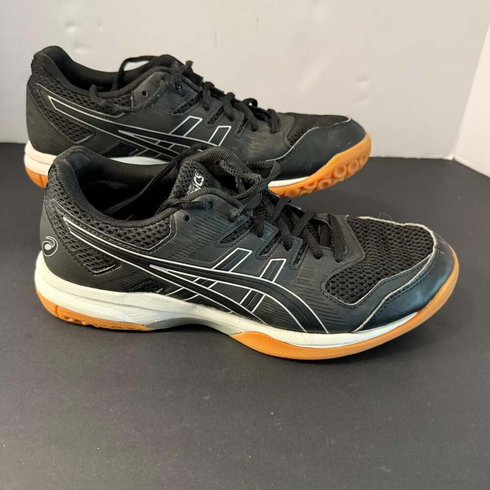 ASICS Gel Rocket Athletic B756Y Size 9.5 Shoes Black Silver